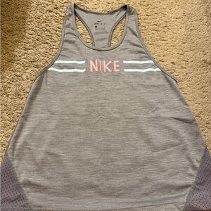 Nike Gray Tank Top with Pink and Blue Stripes